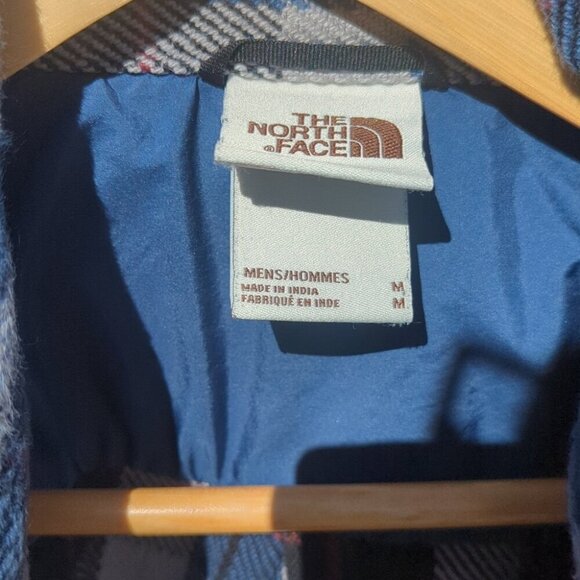 Men's The North Face Blue Plaid Shirt Jacket - Size Medium Excellent Condition - Picture 2 of 9